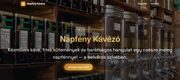 Napfény Kávézó - legenerált oldal