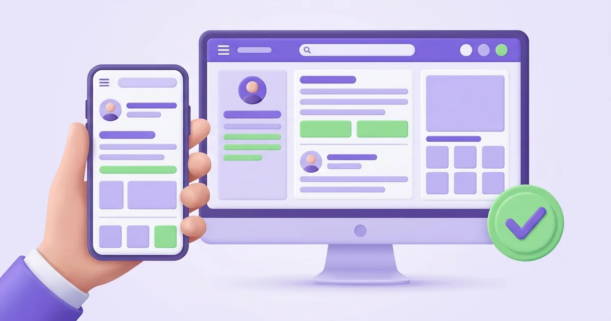 Mobile-friendly website: the same page on a phone in a layout that is comfortable to use